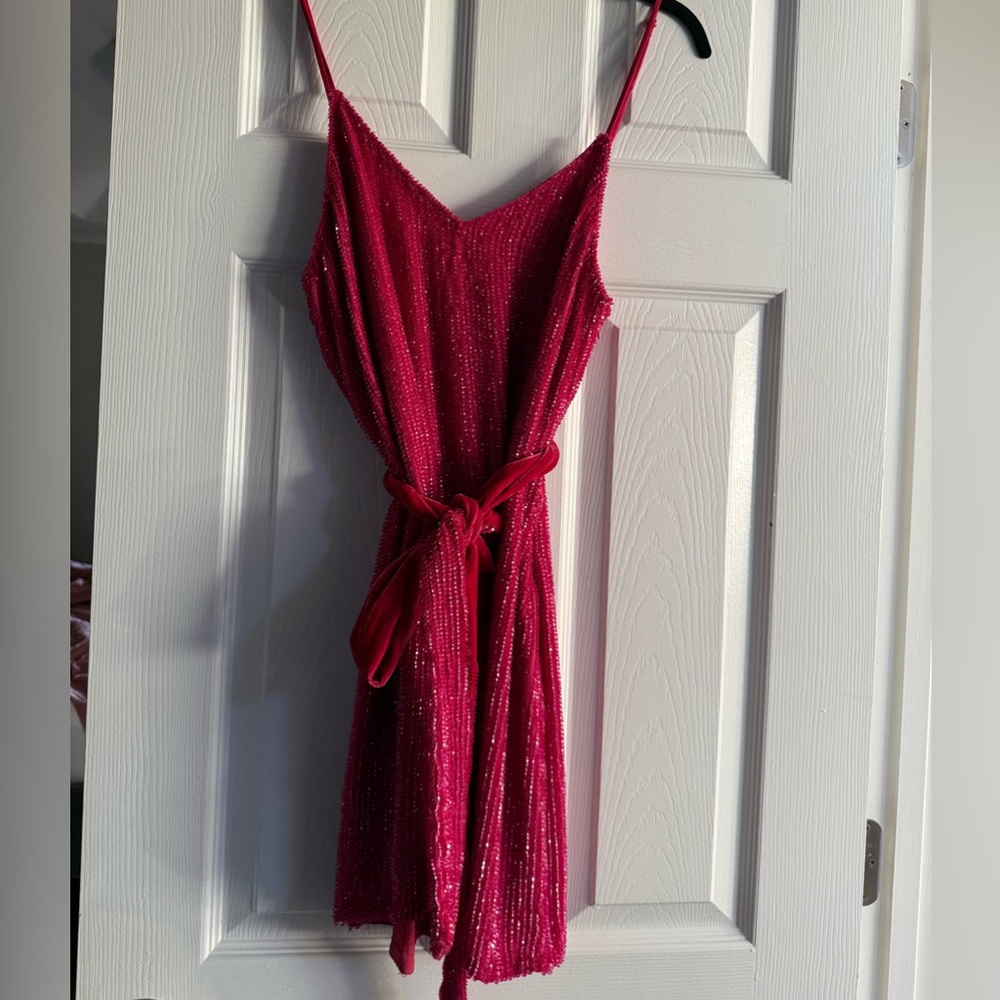 Retrofete hot pink sequin dress